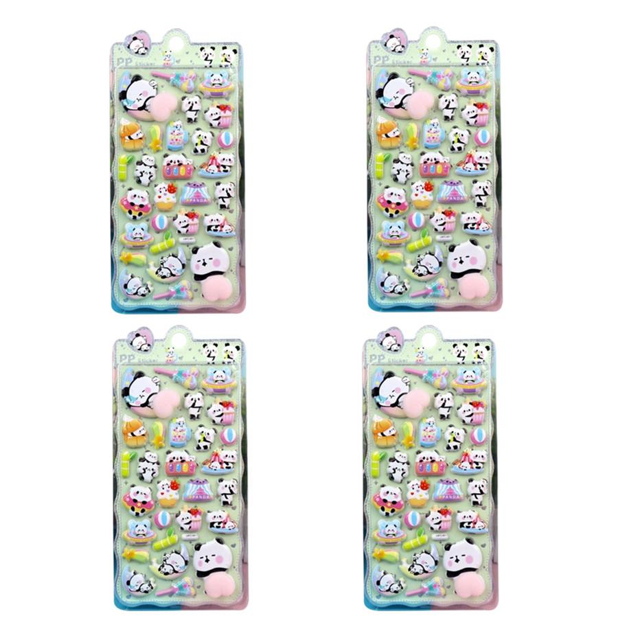 4 Sheet  3D Cute Animal Butt Stickers, Stress Relief Puffy Squishy Sticker for DIY Scrapbook Guitar Phone Case Laptop Decal