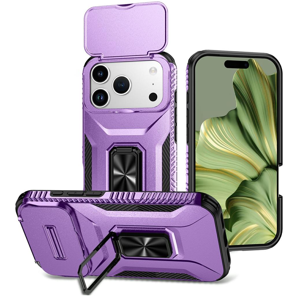 For iPhone 17 Pro Case Camshield Kickstand TPU + PC Anti-Slip Phone Cover