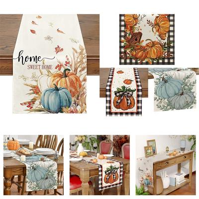 Elegant Fall Table Runner 13 X 72 Inches Maple Leaf Design Linen Material