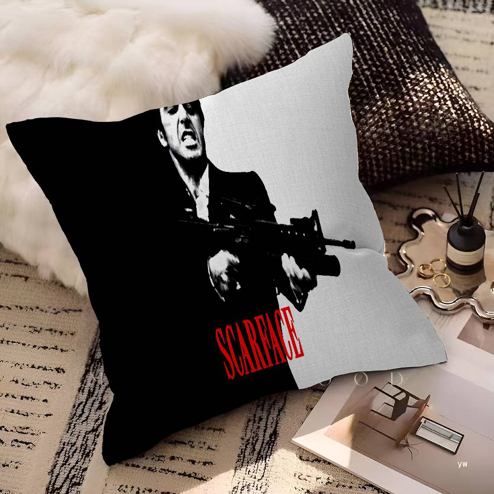 SScarface Tony Montana Cartoon Pillowcase Toon Gift Cushion Cover Bedroom Home Sofa Chair Seat Decor Pillow Case