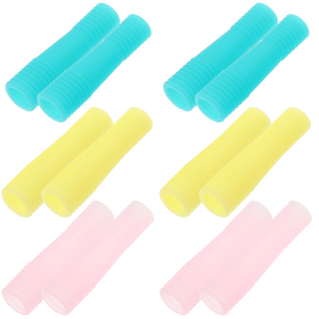 12Pcs Soft Flexible Silicone Cuticle Cutter Handle Sleeve Protective Grip Manicure Tool Cover for Scissors Tweezers Trim Handles