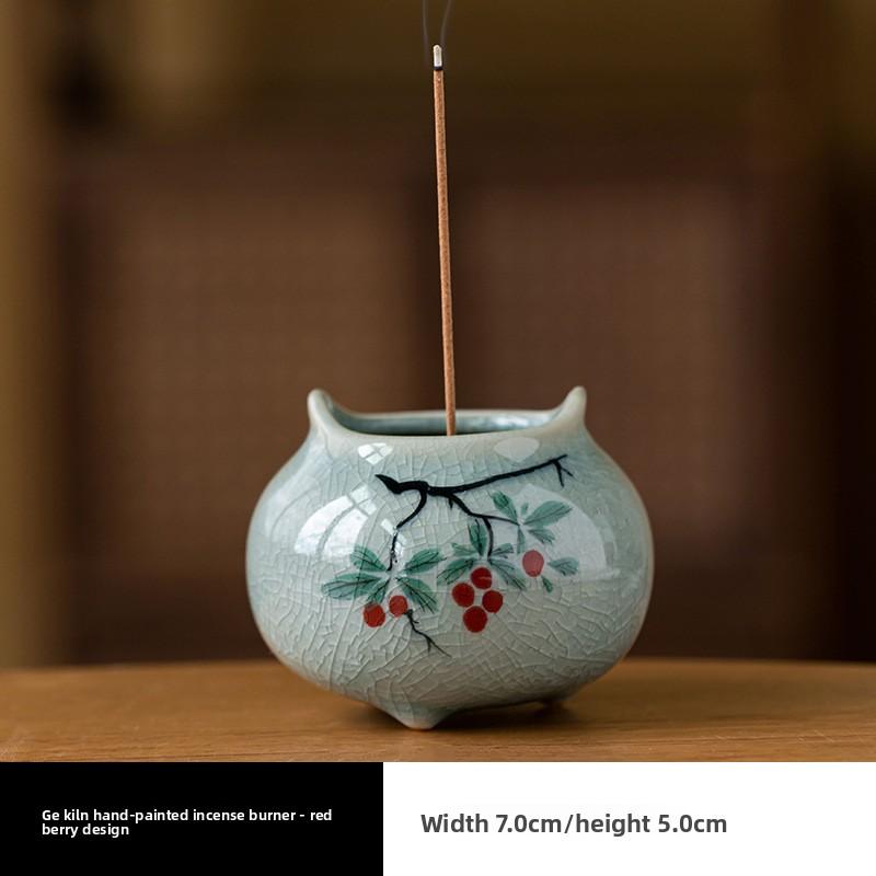 

Керамическая ручная роспись глазурью с кракелюрами, подставка для благовоний на трех ножках, ароматерапия, домашний декор, настольное украшение для дзен-медитации, подарок
