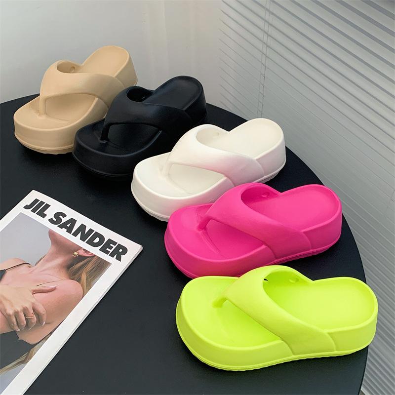 Fashion Pink Platform Slippers Women Thick Sole Soft Summer Eva Slippers Female Non-slip Flip-flops Ladies Comfort Outdoor Beach Slipper