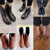 Winter Vintage Braune Lederstiefel Frau Keil Stiefeletten Mode Schleife Retro Schuhe Damen Reißverschluss Plateau Stiefel Weiblich