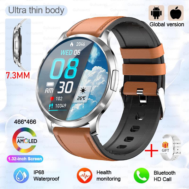 New Bluetooth Call Smart Watch AMOLED Screen Women Health Heart Rate Oximetry Monitor Waterproof Sports Smartwatches Woman