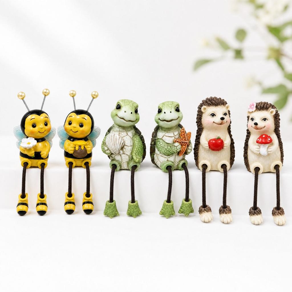 Tierpaar Resin-Figur mit baumelnden Beinen für die Außendekoration im Garten