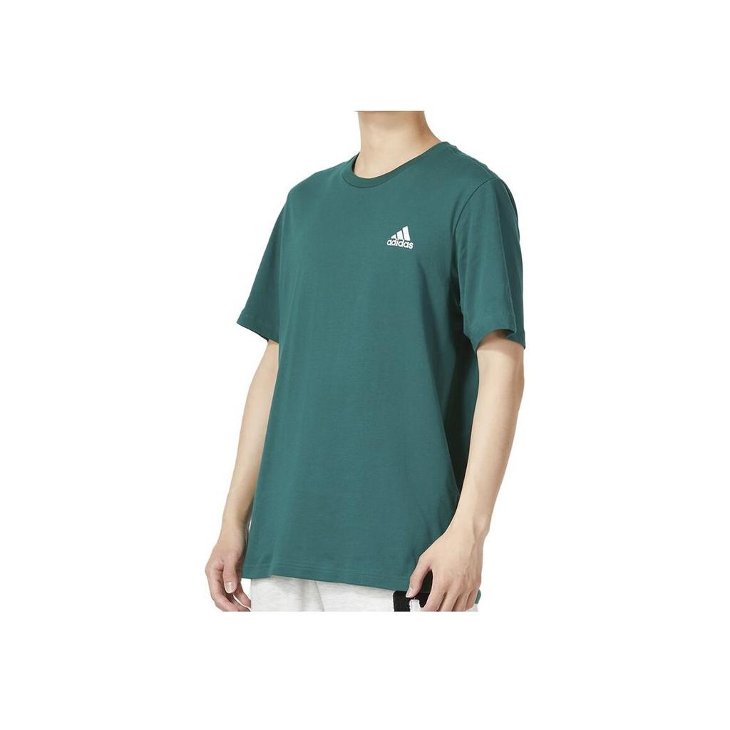 Adidas Breathable Round Neck Short Sleeve T-Shirt With Logo Print Men Tops Green IJ6111