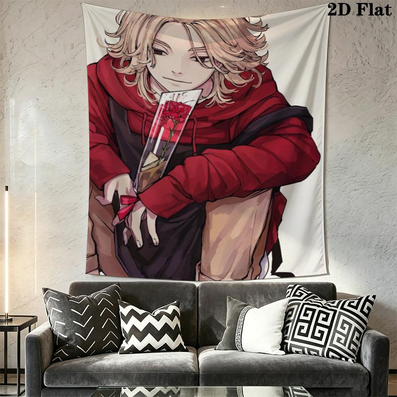 Tokyo Revengers Wall Tapestry Aesthetic Wall Hanging Printed Fabric Blanket Decorative Tapestries for Bedroom Living Room Home Decor