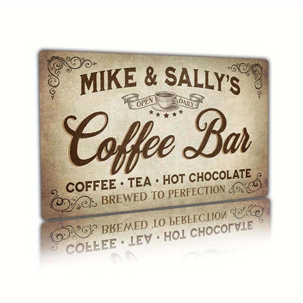 1pc Custom Vintage Coffee Bar Metal Sign 8x12 Inch Waterproof Decor