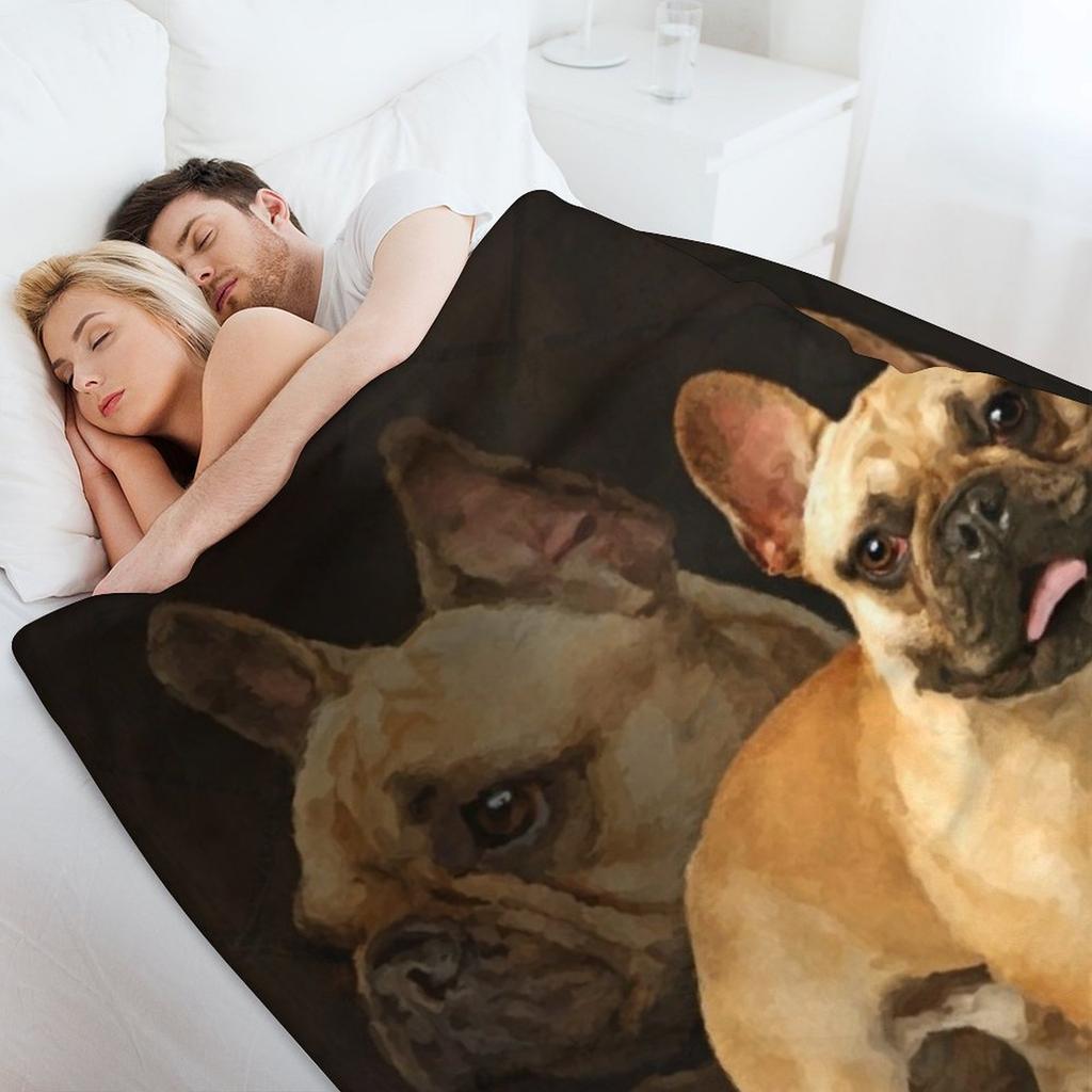 French Bulldog -Frenchie Dog Throw Blanket Anime Sofas Sofa Bed Decoratives Blankets
