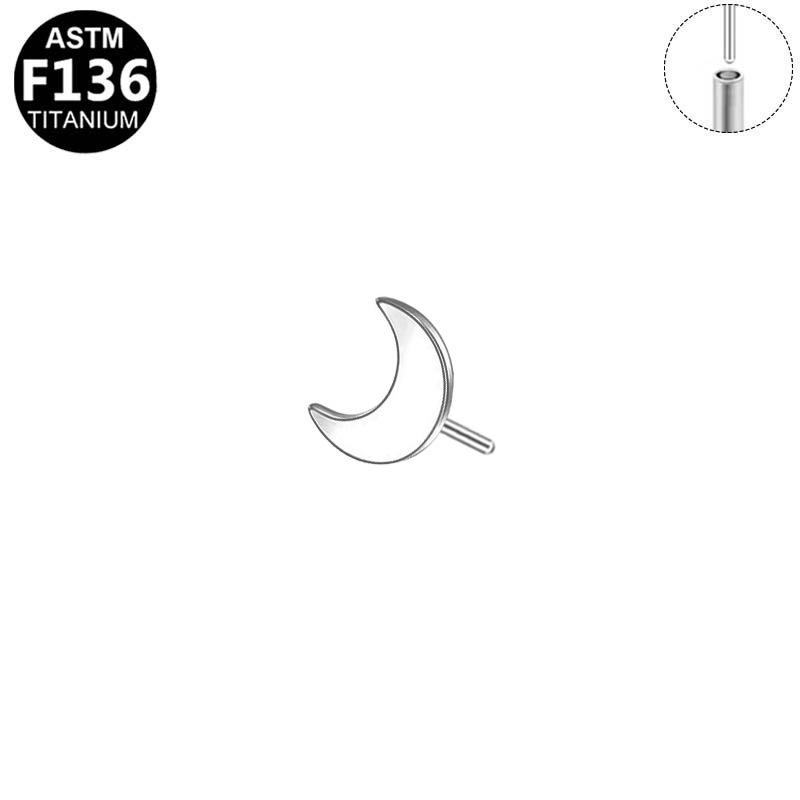F136 Titanium Moon Style Fashion Ear Bone Studs