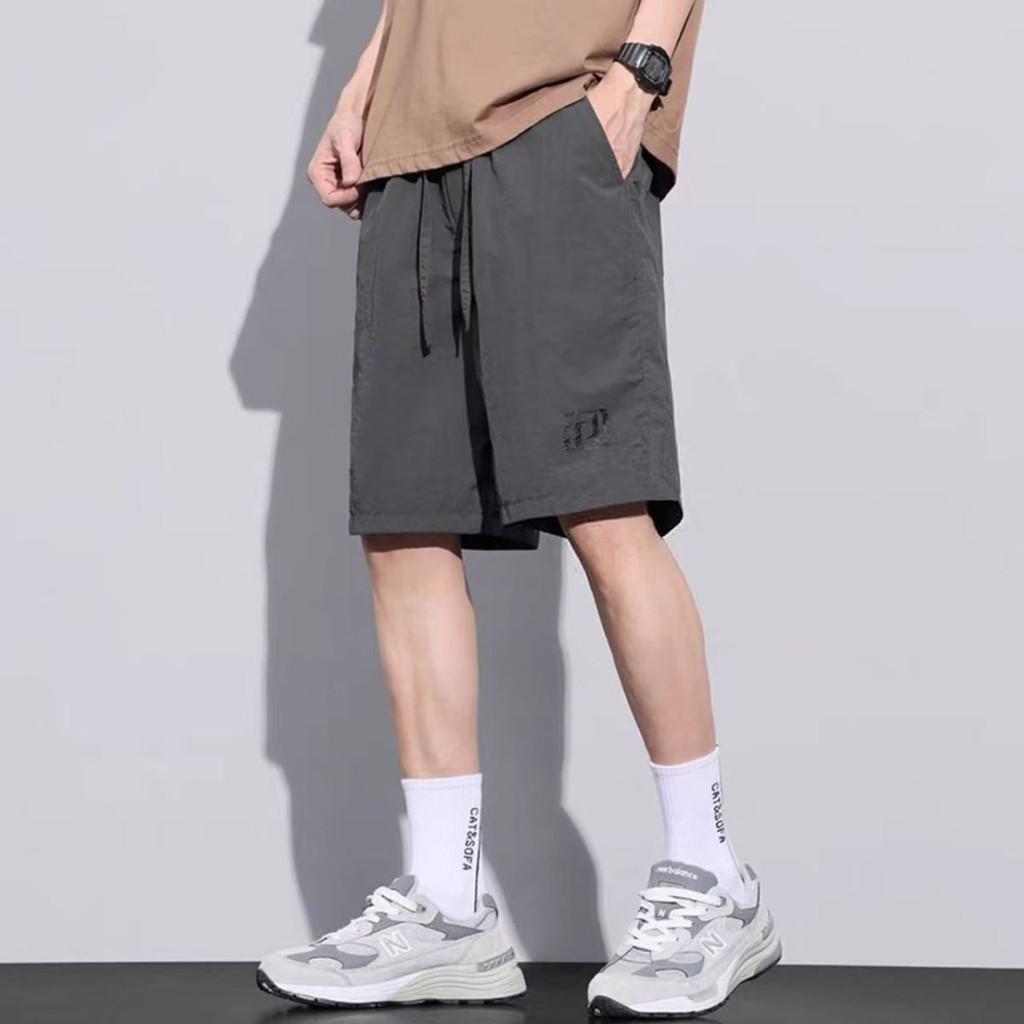 Basic Shorts For Men Summer Ice Silk Quick Dry Casual Youth Fitness Wear