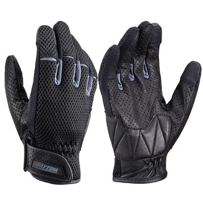 Daytona Motorcycle Gloves, Spring and Summer, Genuine Leather Palm (Goat Leather), Smartphone Compatible, Full