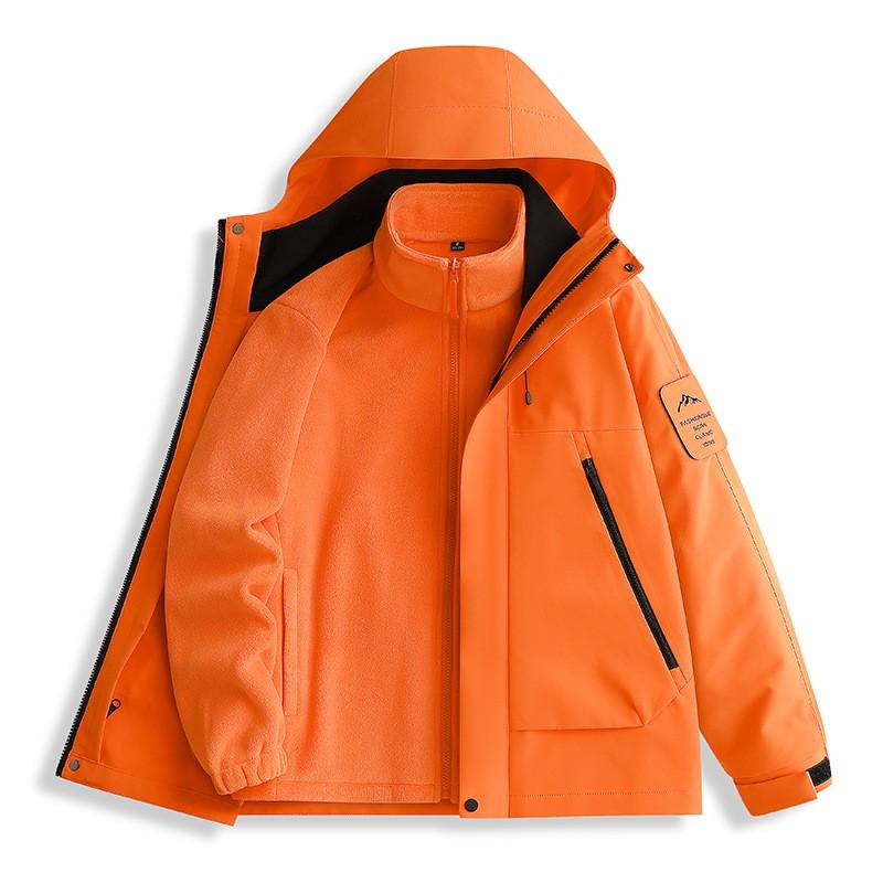 Mens Womens 3-in-1 Waterproof Windproof Outdoor Jacket With Removable Fleece Liner Hiking Camping Travel