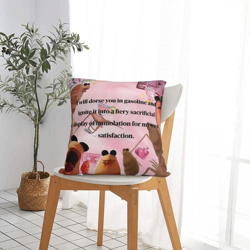 Marcus The Worm Meme Square Pillow Case You're Ruining The Vibe Cushion Covers Customized Decor Pillowcase for Home 45x45cm