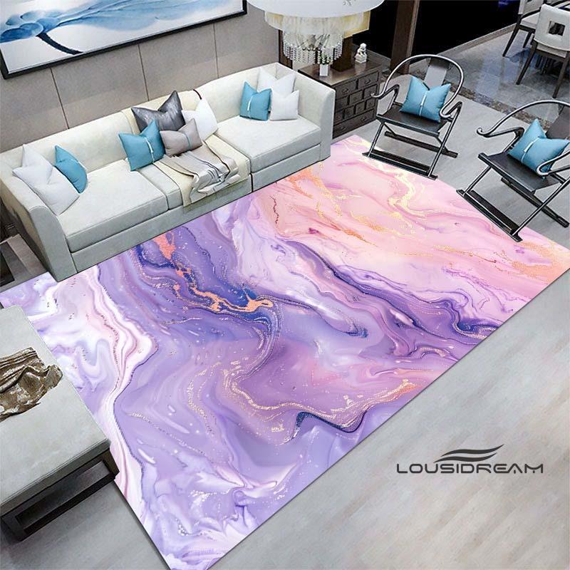 Luxury Fantasy Marble Carpet, Bedroom Carpet, Living Room, Sofa Decoration, Large Green and Gold Game Decoration