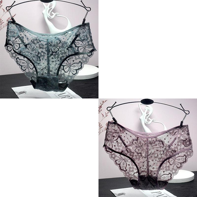 2 stücke Warme Sexy Spitzenhöschen Nahtlose Unterwäsche Neue Dessous für Frau Solide Weiche Slips Weibliche Underpanties