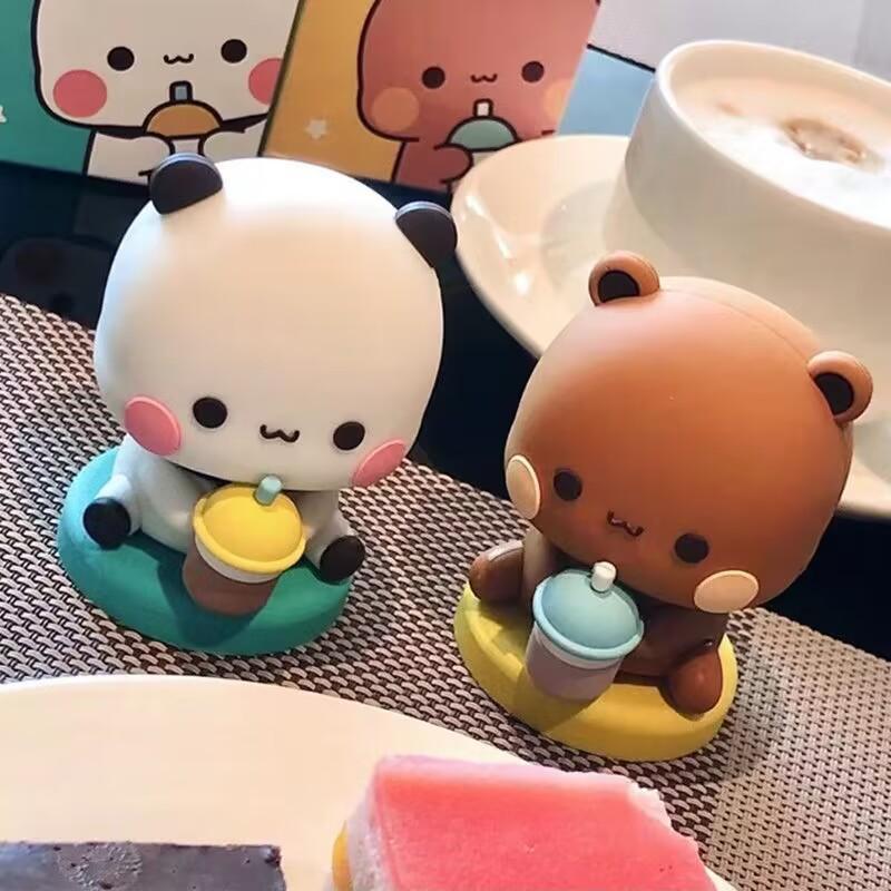Bubu A Dudu Medvídek Panda Figurka Panenka Boba Čaj Kawaii Akční Figurky Hračka Sběratelské Ozdoby Pro Fanoušky Dívky Děti Dárek