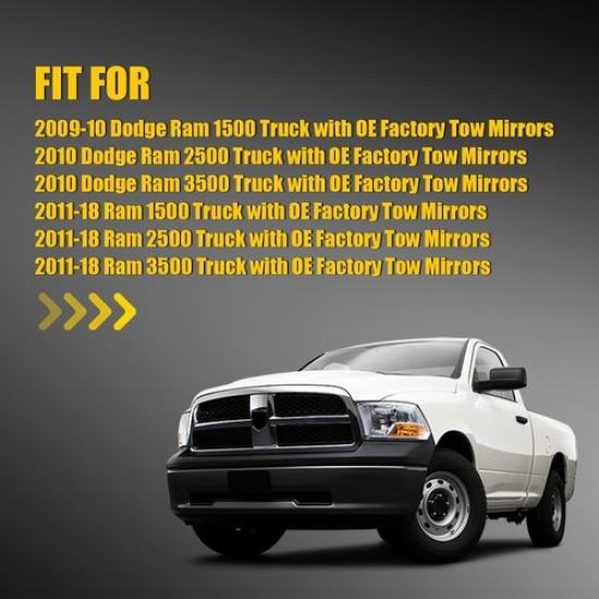 Towing Mirror Glass Heated Upper Driver Side Left LH for Dodge Ram Pickup EXV