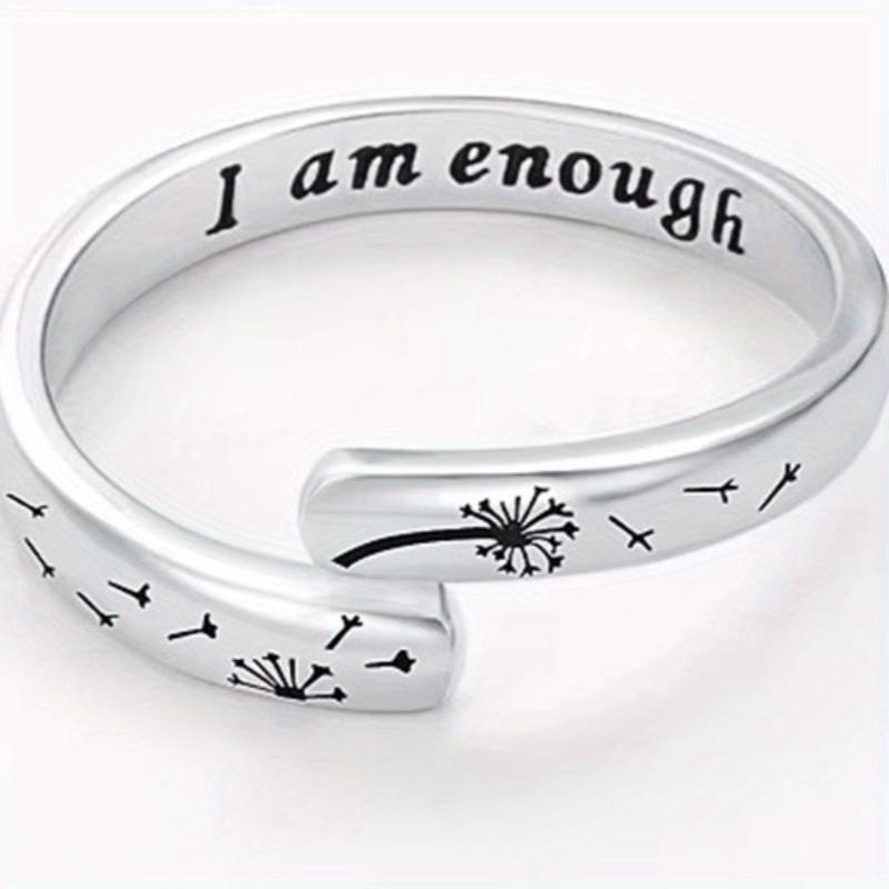 

1 шт. Стильний, простий, універсальний дизайн, достатньо кільце з титанової сталі, з візерунком кульбаби срібний