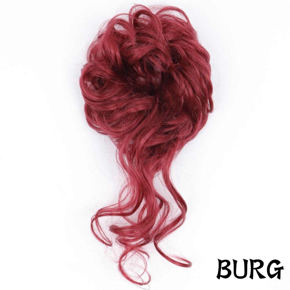 MERISIHAIR Damen-Haarknoten aus Kunstfaser, unordentlicher Chignon, lockiges Haar, elastischer unordentlicher Chignon für Damen, Haarteile, Schwarz, Braun