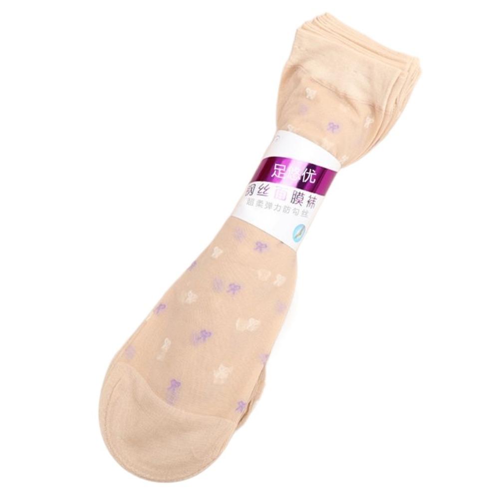 10Pairs Ultra-thin Crystal Silk Tube Socks Flower Silk Sheer Socks Women Invisible Socks  Summer
