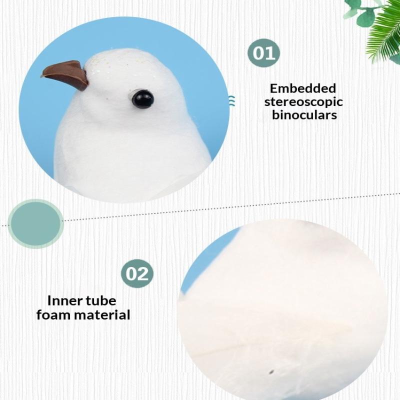 3/6Pcs 3D Fake Craft Birds Artificial Foam Feathers Birds Birthday Party Decorations Home Garden Wedding Decoration