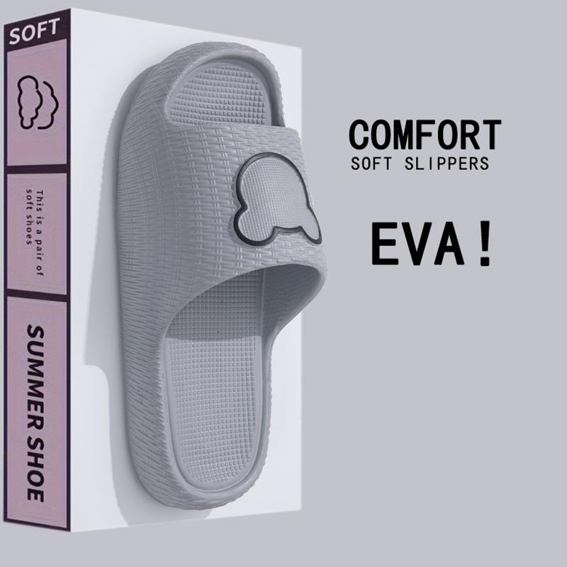 

Новые EVA тапочки женские летние домашние для ванной комнаты, ощущение ходьбы по говну, мужские сандалии на толстой подошве TEMU 44-45 серый