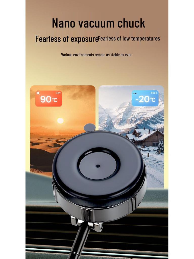 Magnetic Vacuum Suction Phone Stand: Car Interior Holder for Navigation