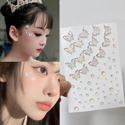 Rhinestones Sticker For Face Festival Makeup Crystals Stickers For Kids Diamond Jewelry Stickers Adhesive Glitters for Face