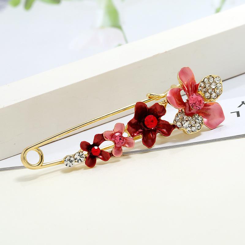 Oil silk scarf buckle brooch women's fixed clothes cardigan pin tulip flower temperament versatile accessories