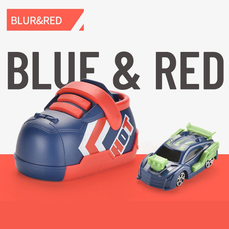 Devouring Ejection Running Shoes Children S Small Toy Car Set, One-Click Press To Launch Inertia Car Toy