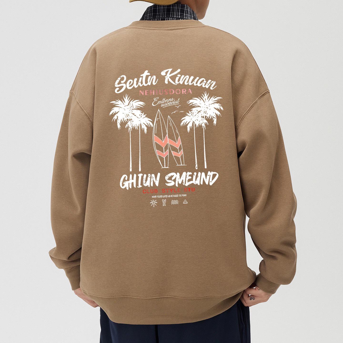 Trendy Unisex Fleece-Lined Hoodie with English Print L (50-60 kg)