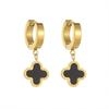 Titanium steel classic clover earrings fashionable short earrings