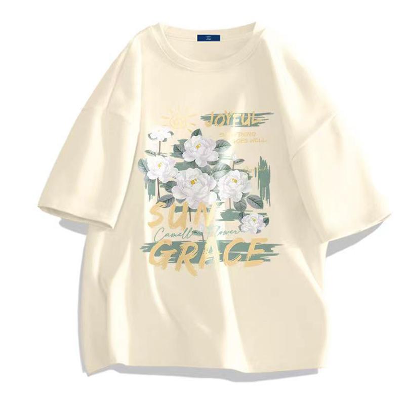 

Летняя женская футболка с цветочным 3D принтом, большая футболка, топ, свободный топ, унисекс, платье для пары 6XL