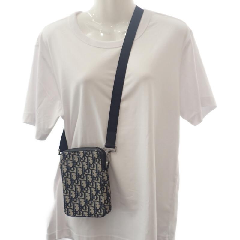 Dior  2ESBC265YSE-H05E Shoulder Bag Navy/beige canvas/leather Women