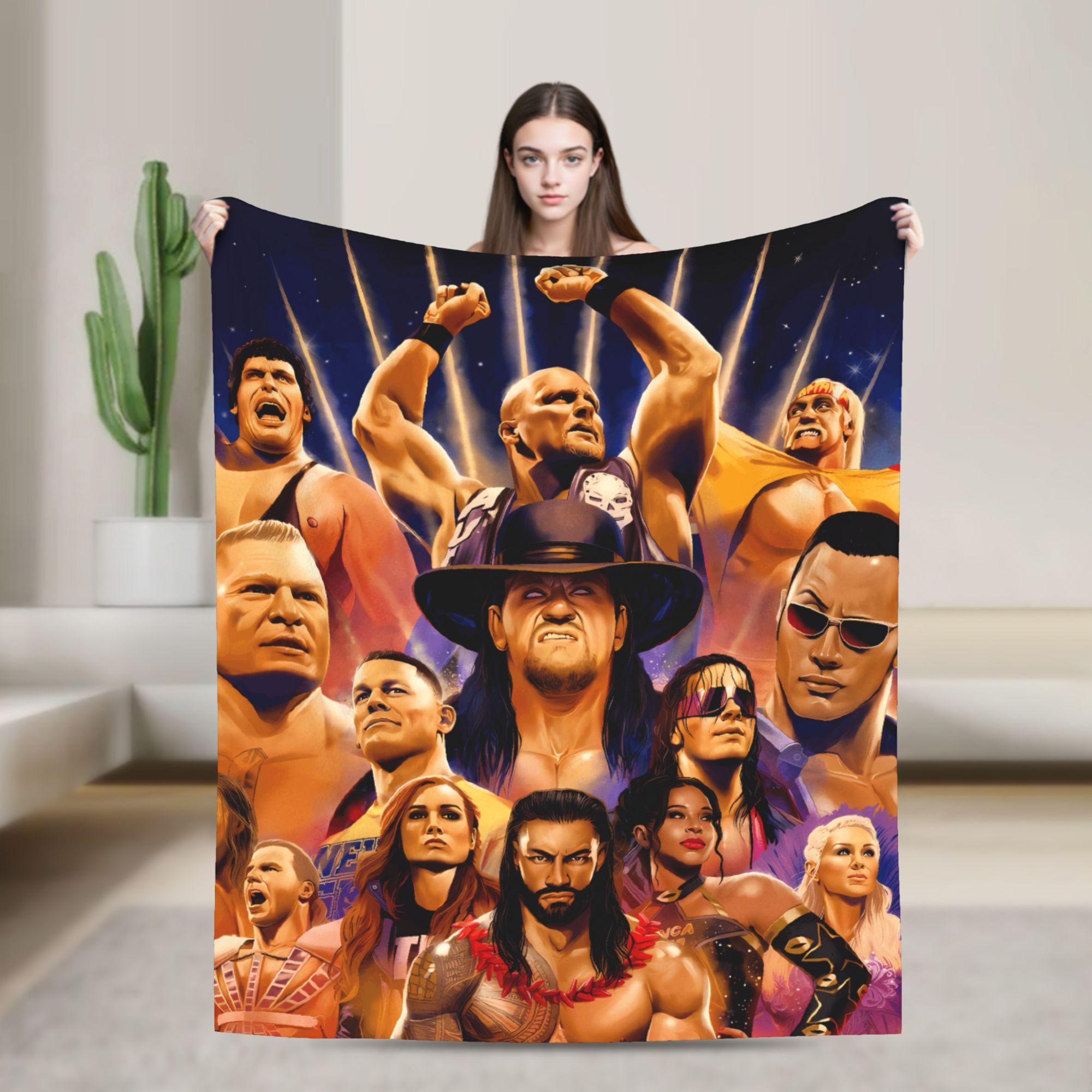 WWE Теплое Мягкое Одеяло Детское Плюшевое Плед с Графическим Рисунком Домашний Декор Фланелевое Покрывало Чехол для Дивана-Кровати 30x40in