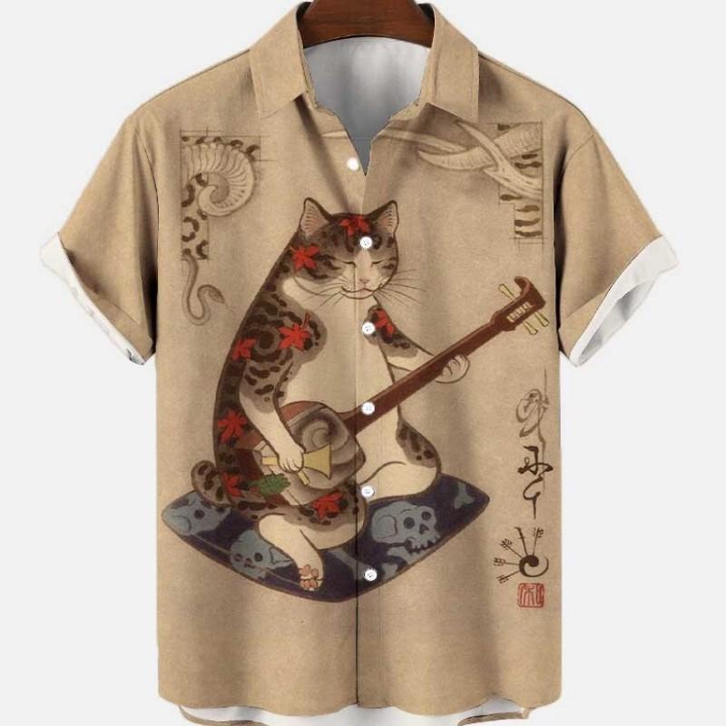 Men's Bird Costumes Hawaii Vacation Vintage Shirt For Men 3D Floral Casual Pattern High Quality Luxury Dazn Clothes Blouse Tops