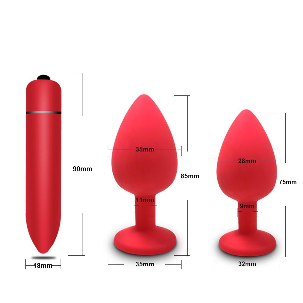 Beginner Butt Plug Trainer Kit for Comfortable Wear Soft Silicone Anal Plug Sex Toys for Woman Adults Gay Intimate Sex