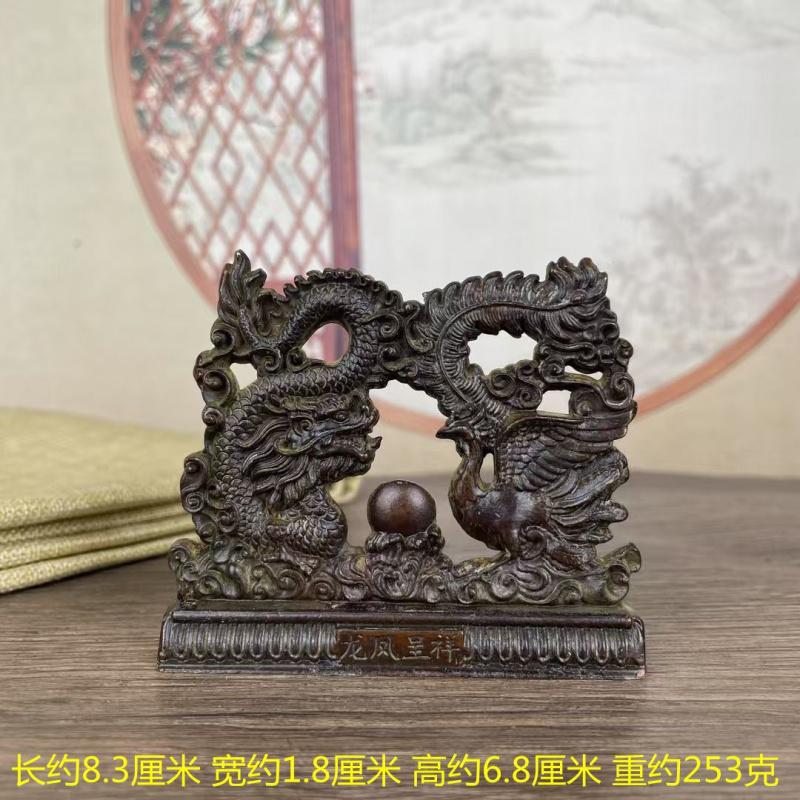 Drago e Fenice Antichi Auspiciosi Decorazione per la Casa Stile Cinese Decorazione per Soggiorno Ingresso Ornamento da Scrivania G