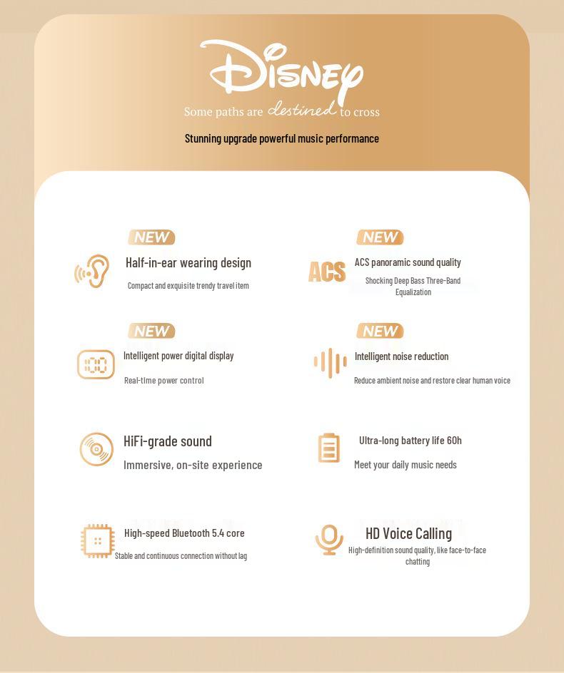 Disney K26 True Wireless Bluetooth Cartoon Earphones with Long Battery Life