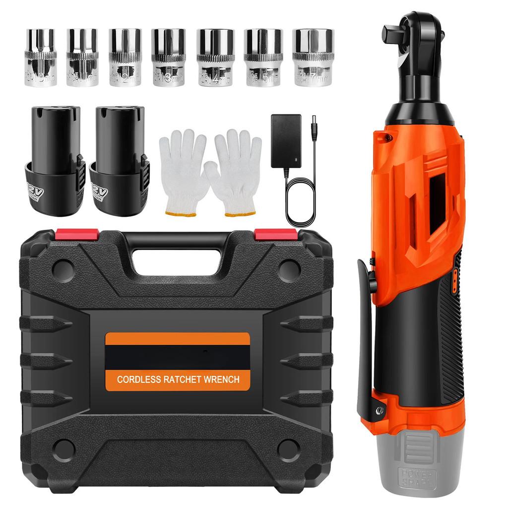 3/8 "Cordless Portable Electric Ratchet Wrench 200NM 90 ° Angle Wrench Professional 12V Power Ratchet Tool