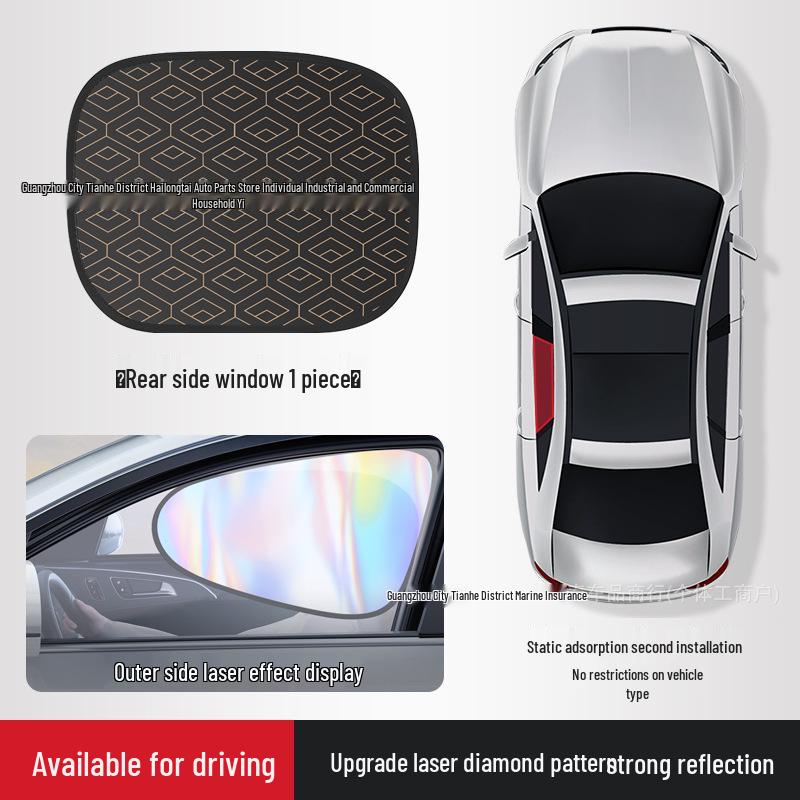 Diamond Lattice Electrostatic Car Sunshade: Heat Insulation & Privacy Protection