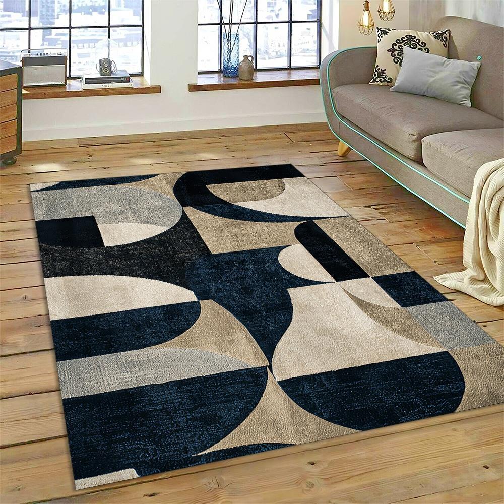 2025 New Style Bohemian Abstract Fashion Modern Art Carpet Rug for Living Room Bedroom Home Sofa Decoration,Non-slip Floor Mat