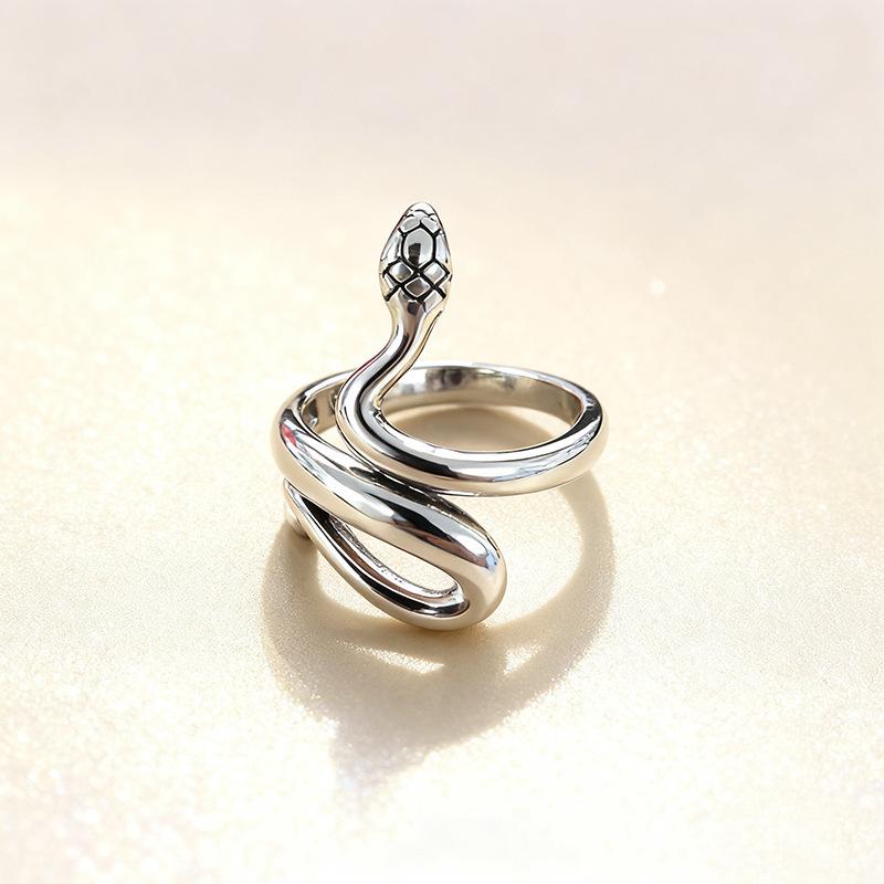 

925 Sterling Silver Glossy Snake Entangle Rings For Women Couple Elegant Luxury Jewelry Accessories Jewellery