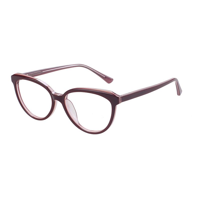 Glasses Plate Myopia Glasses Men'S Anti-Blue Light Plain Face Black Frame Women'S Senior Cat Eye Glasses Frame