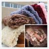 Colorful Chunky Knit Fur Strips Blanket - Newborn Photography Prop