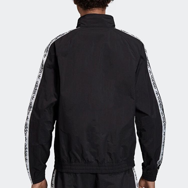 Adidas Originals Trefoil Stand Collar Casual Sports Jacket Men Outerwear Black FL1763