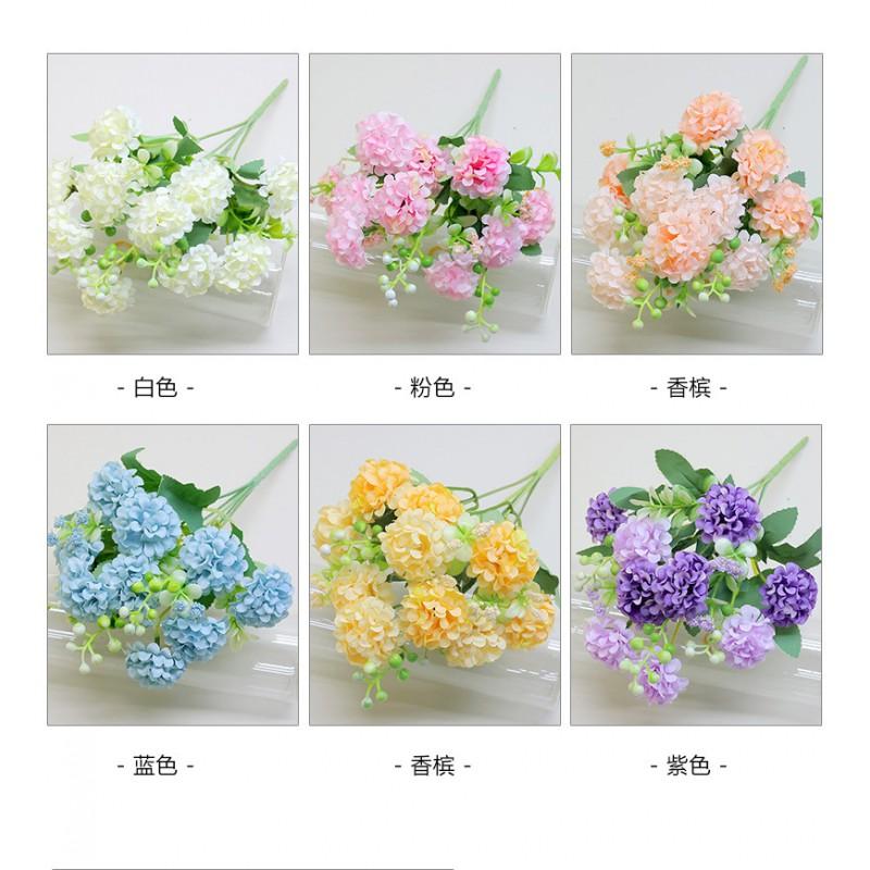 Artificial Hydrangea Silk Flower Bouquet Wedding Decor Photography Prop Home Event Styling