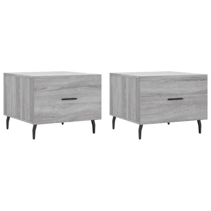 VidaXL Coffee Tables 2 Pcs Sonoma Grey 50x50x40 Cm Engineered Wood 829441